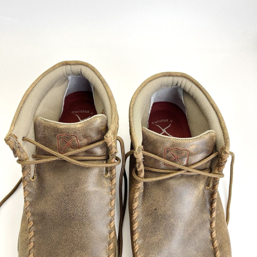 Twisted X Original Chukka Boots Mens Sz 13 Brown Leather Lace Up Driving WDM0001 - Picture 7 of 11